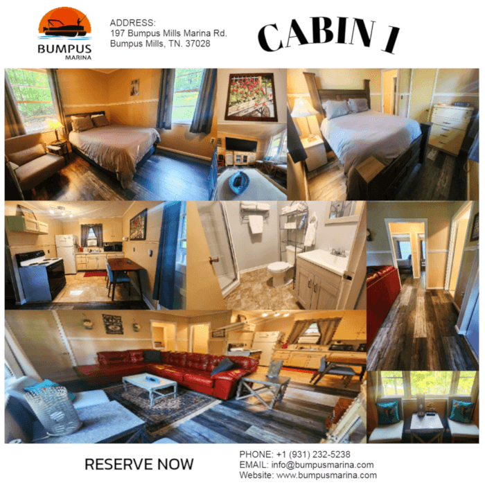 Private Cabin 1 Rental at Bumpus Marina, Tennessee