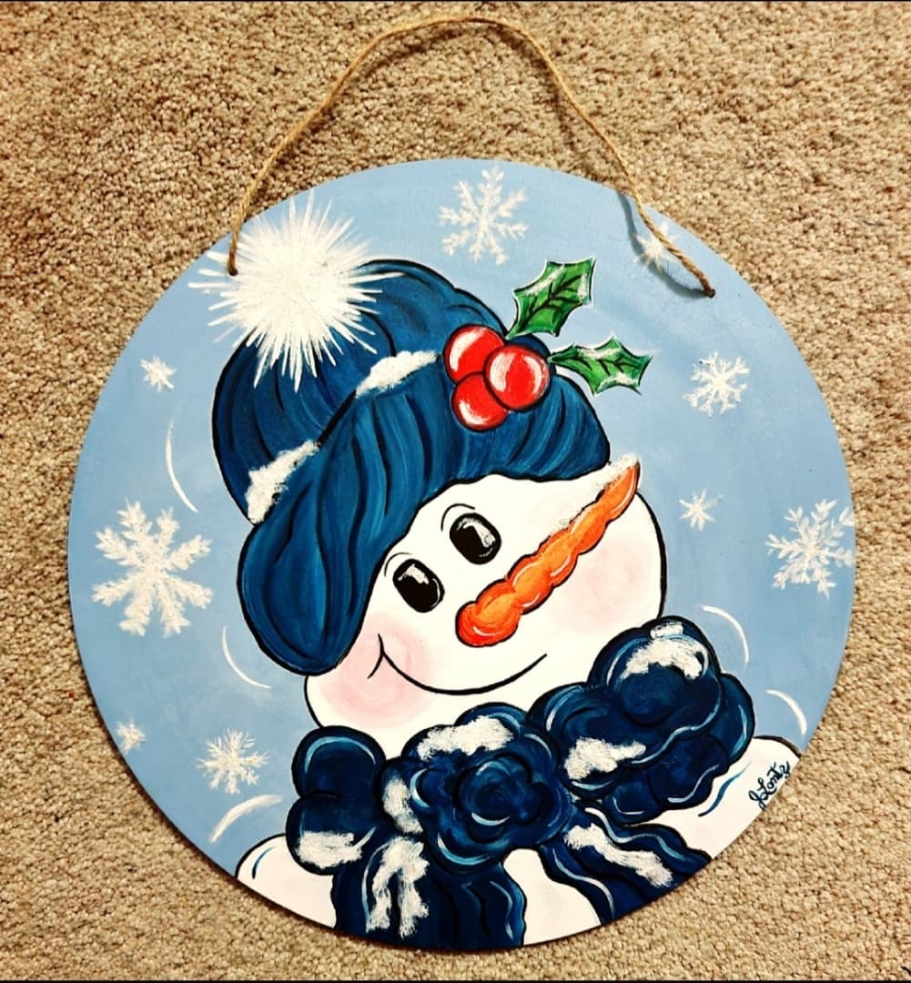 Paint Your Holiday: Snowman Door Hanger Workshop in Altoona, PA photo 1