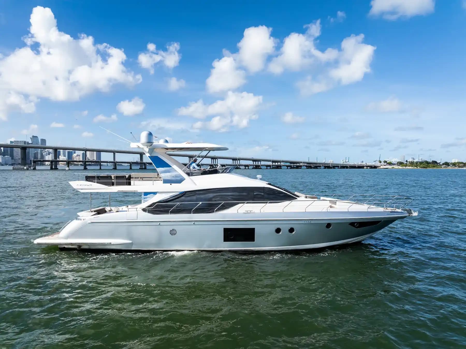Sunset Luxury on Biscayne Bay: 68 Azimut The One Yacht Charter in Miami photo 1