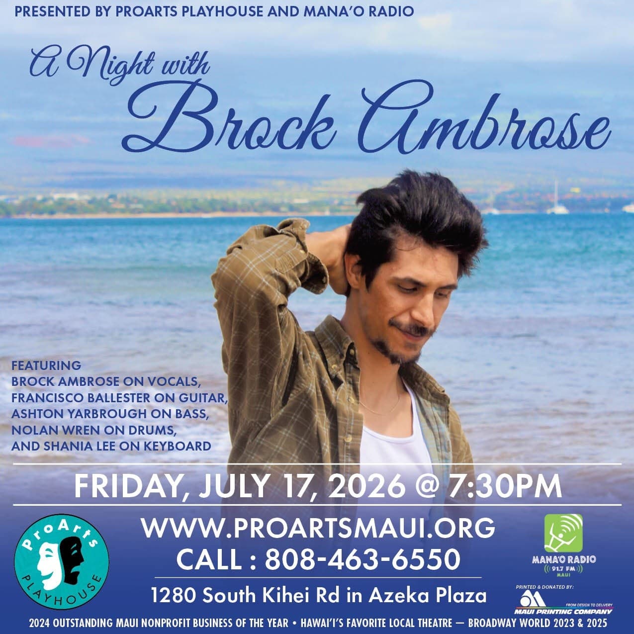 A Night with Brock Ambrose: Intimate R&B & Pop Show in Kihei