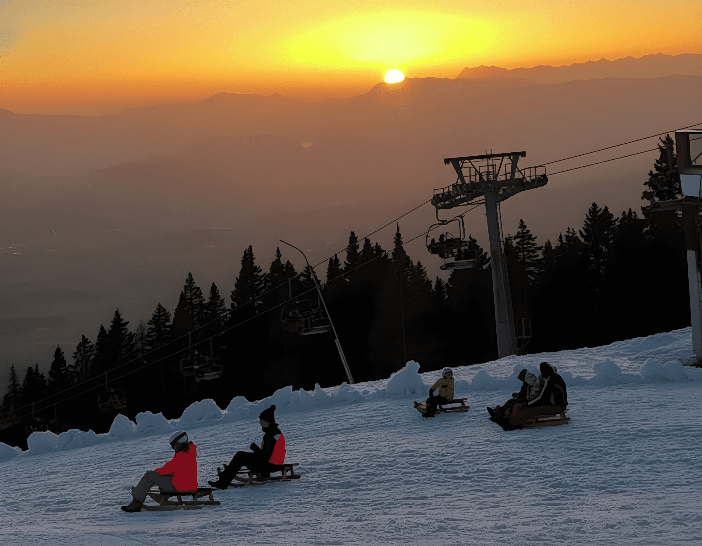 Night Sledding at Krvavec from Ljubljana: Illuminated Evening Sled Tour