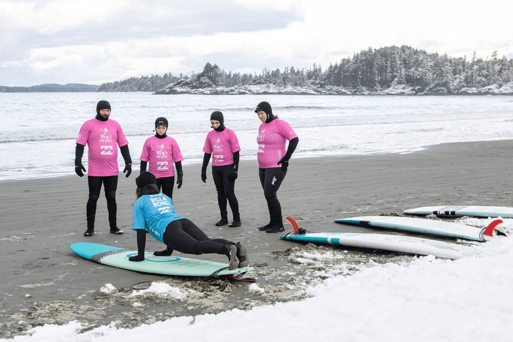 Surf Sister Surf School Day 1 Group Surf Lessons in Tofino