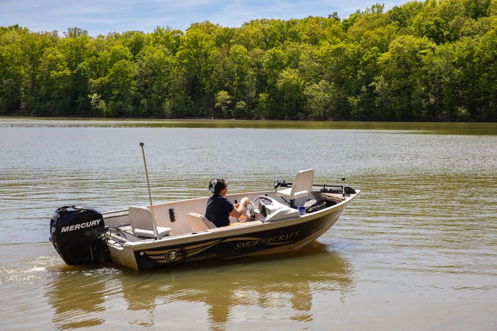 16' Black Jon Boat Rental in Murray, Kentucky