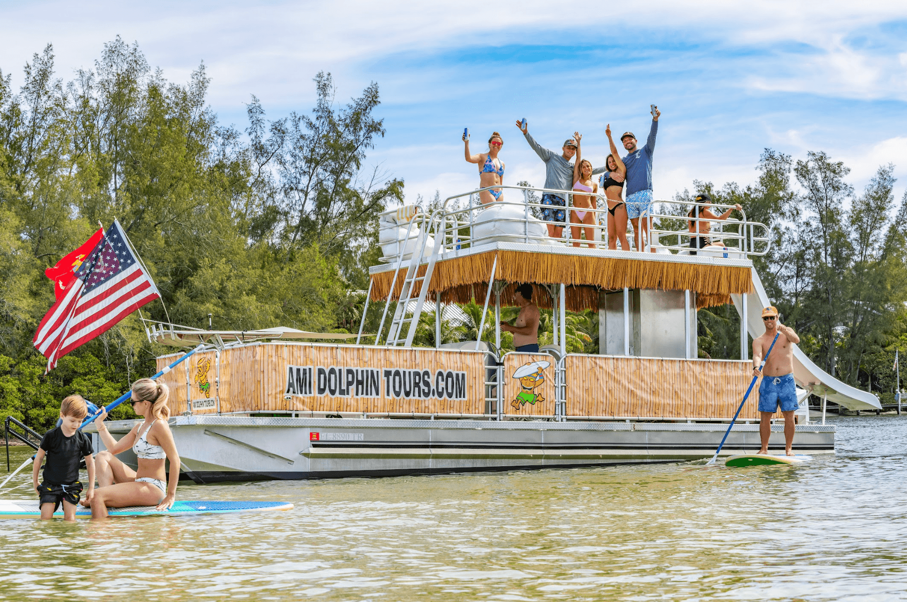 Private Tiki Slide Boat Adventure with Anna Maria Island Dolphin Tours
