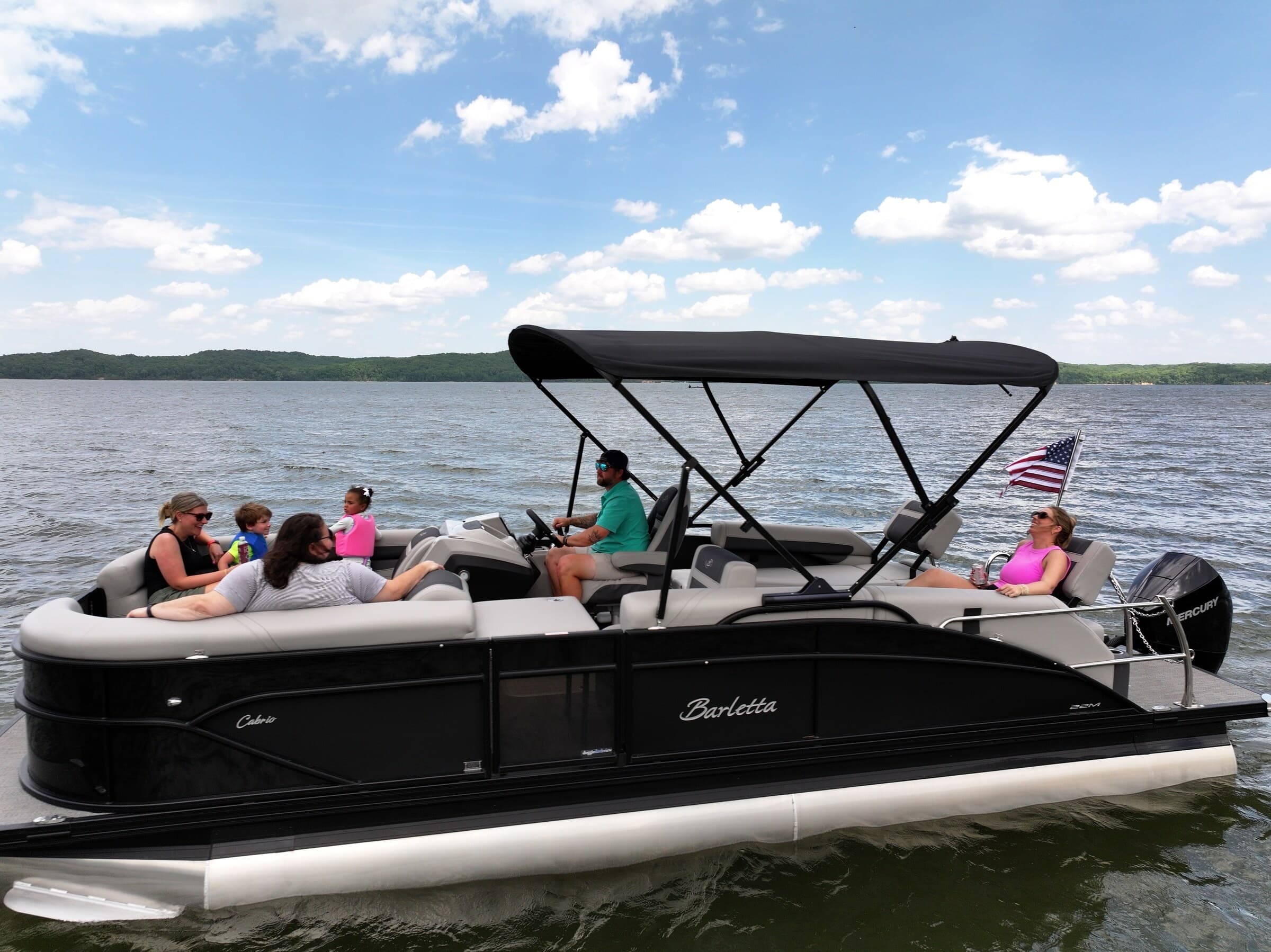 Luxury Barletta Cabrio Tritoon Rental on Kentucky Lake — Mobile Delivery & Full-Day Charters