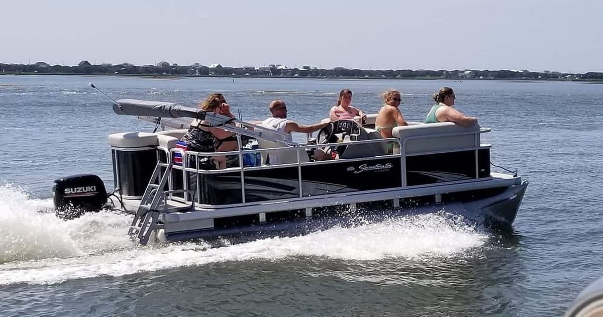 Tritoon Funship Rental: Venice FL Double-Decker Boat with Water Slide