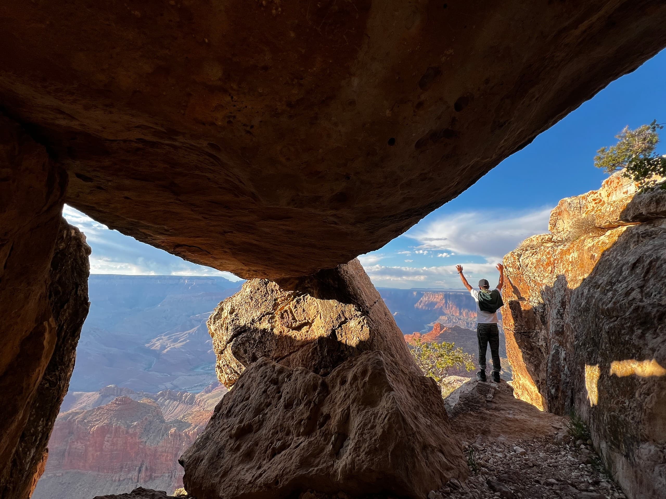 Majestic Grand Canyon formations under dramatic clouds