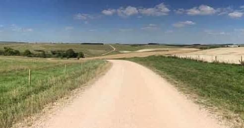 Scenic gravel road through rolling Salisbury Plain hills