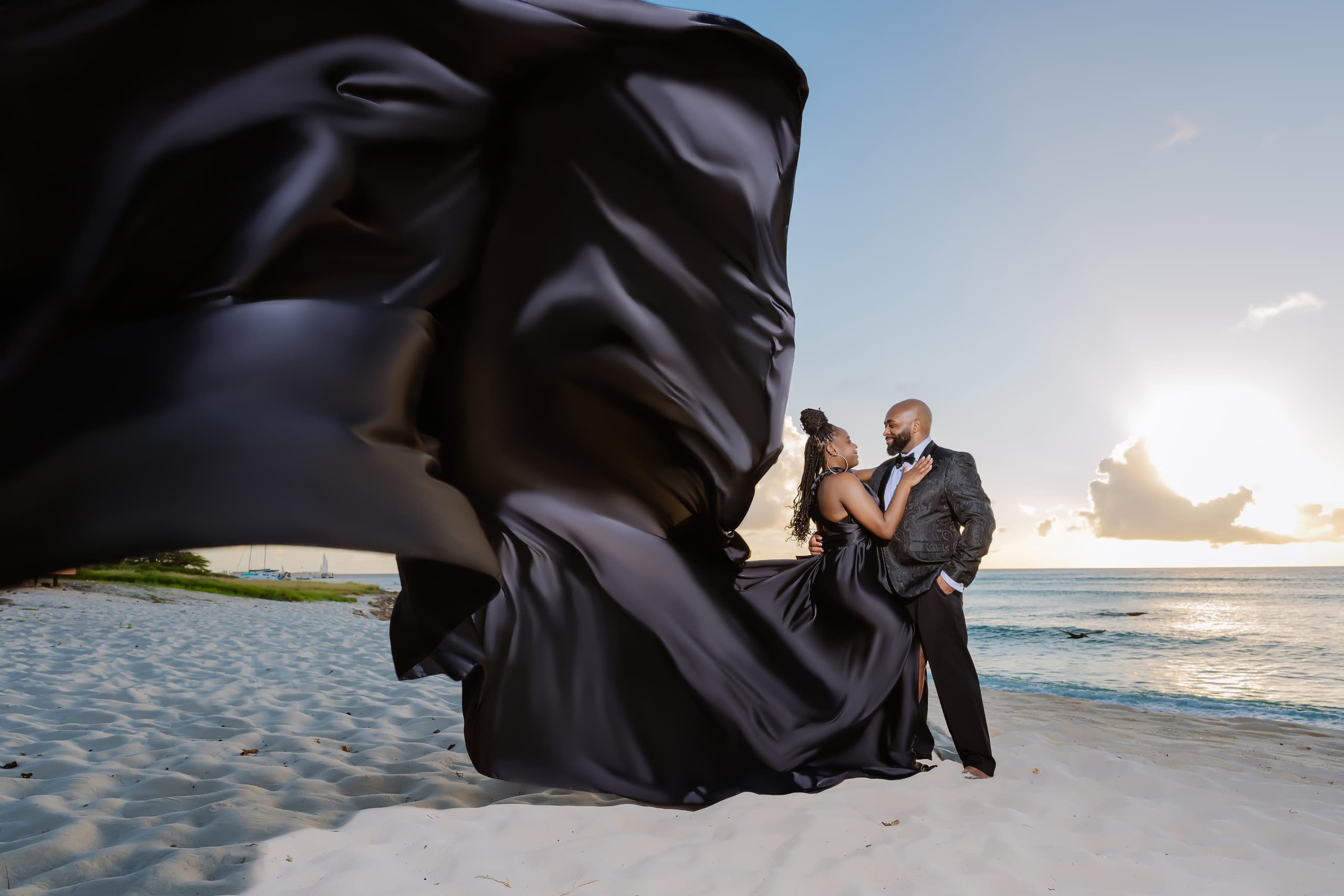 Couple Photoshoot with The Flying Dress Company in Aruba