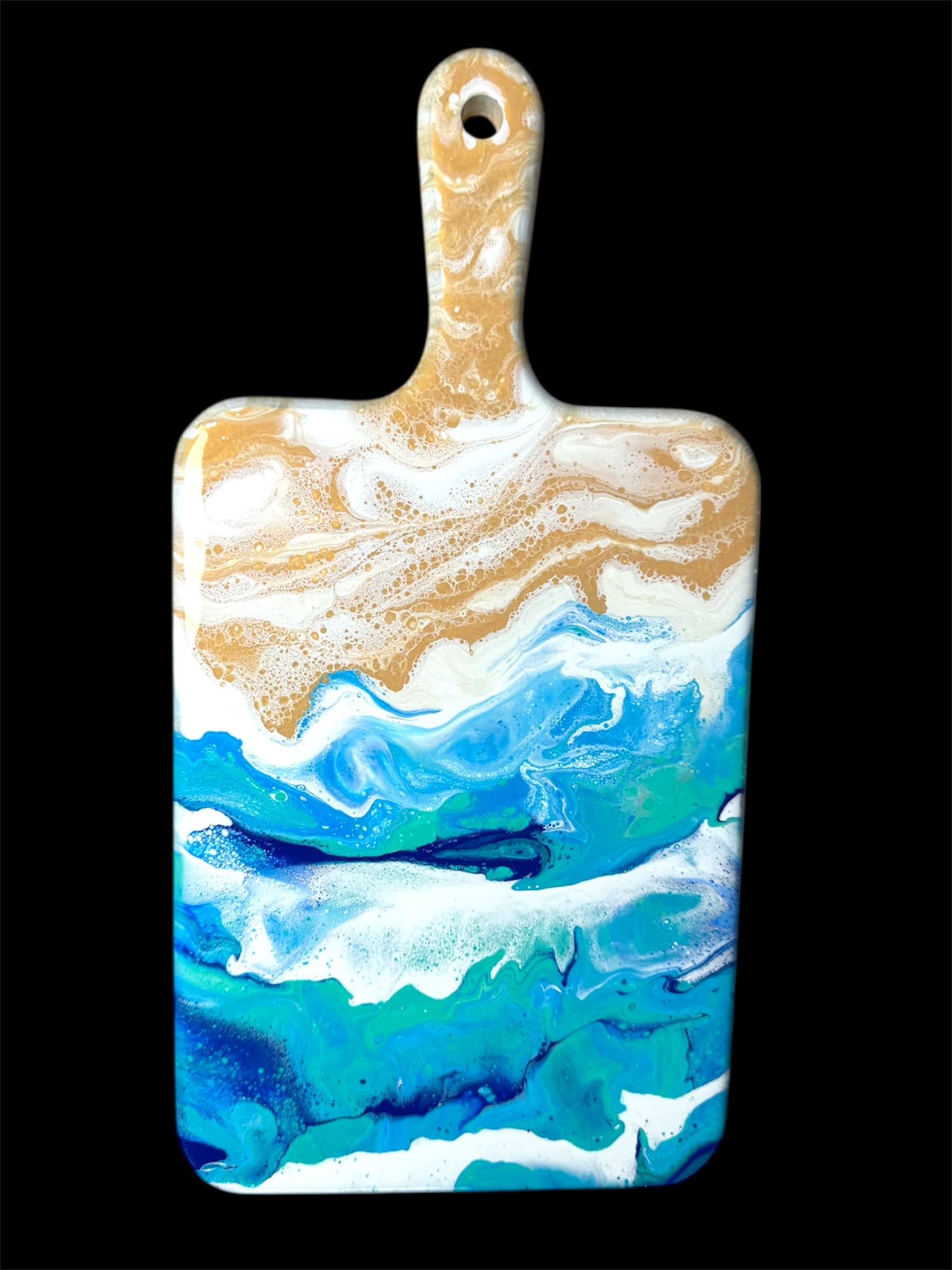 Create Unique Ocean-Themed Charcuterie Boards with Acrylic Paint Pouring in Marathon, FL