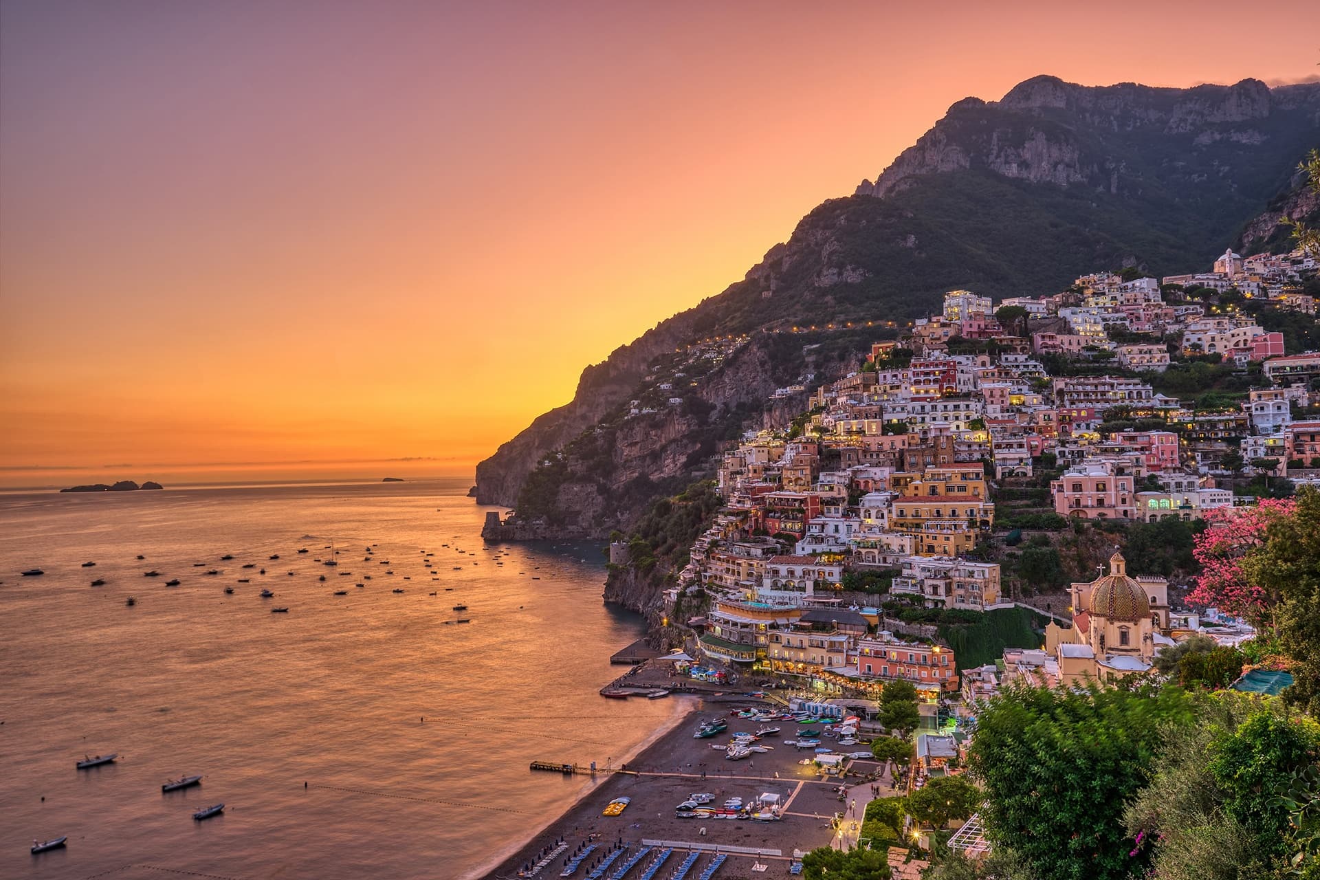 Sunset in Positano: Night Drive and Evening Stroll Along the Amalfi Coast