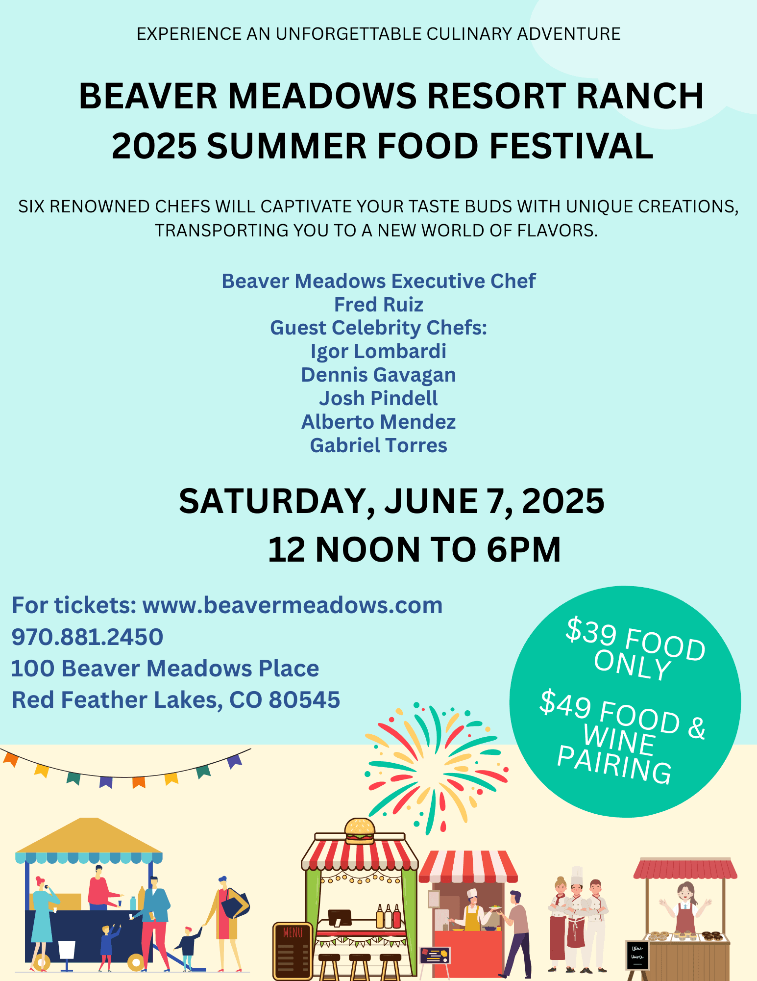 Beaver Meadows Food Festival 2025 in Red Feather Lakes, CO