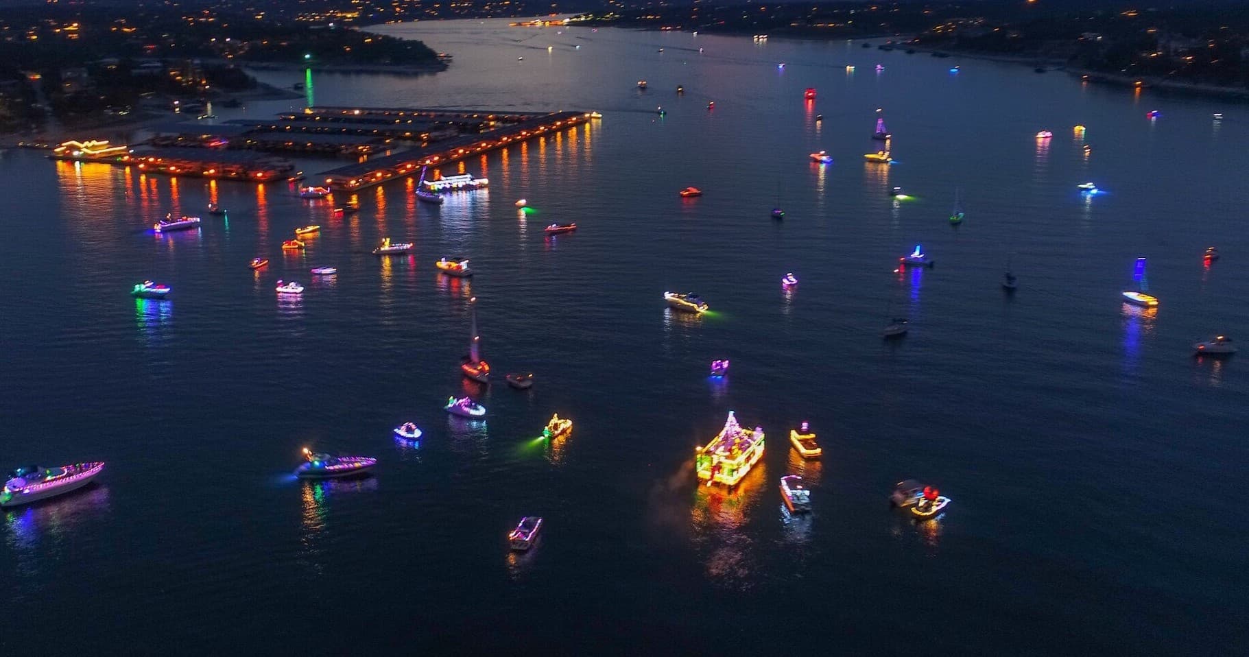 Lake Travis Holiday Boat Parade of Lights in Austin, TX