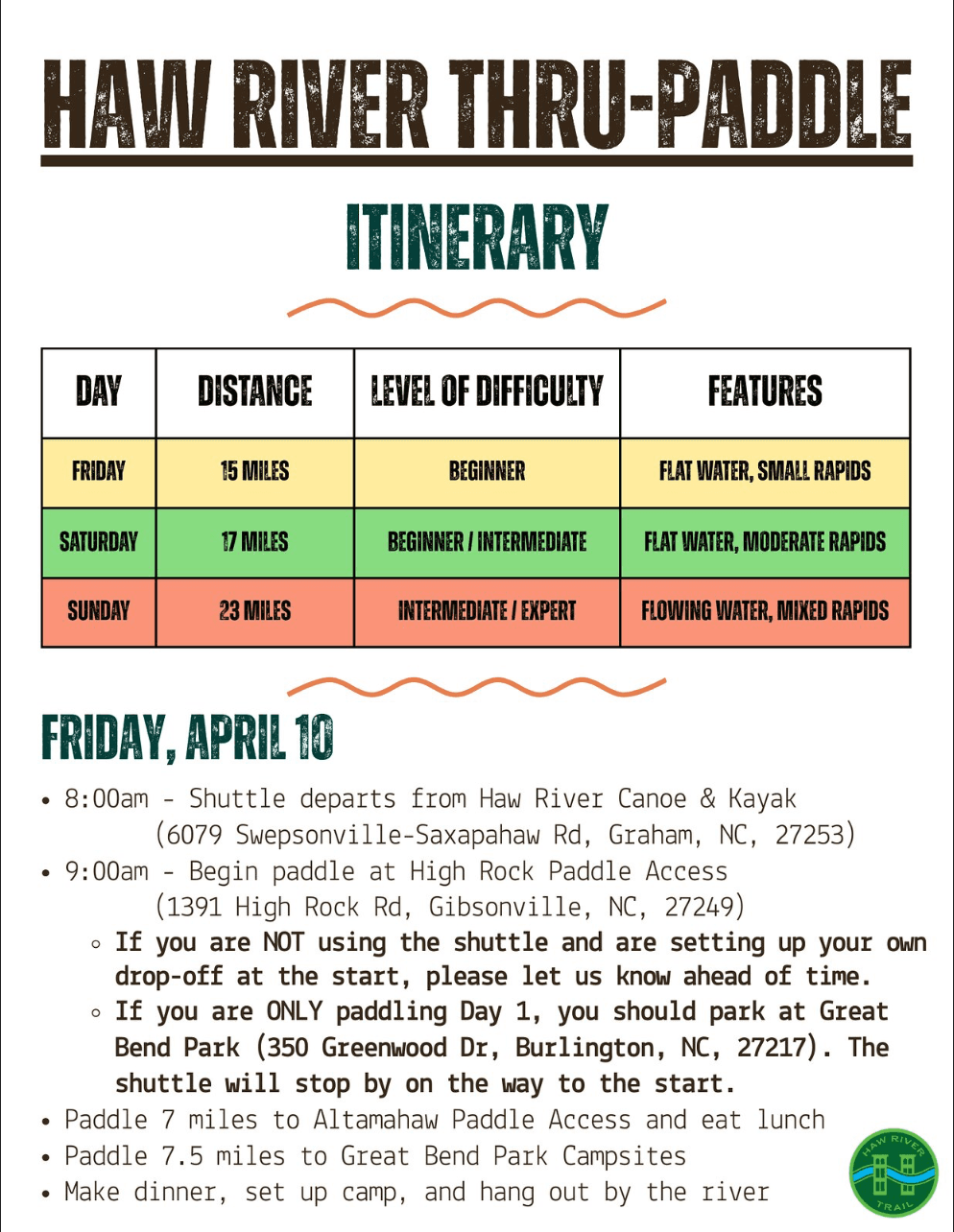 Haw River Thru-Paddle: Multi-Day Kayak & Canoe Rentals for the Haw River State Trail photo 3
