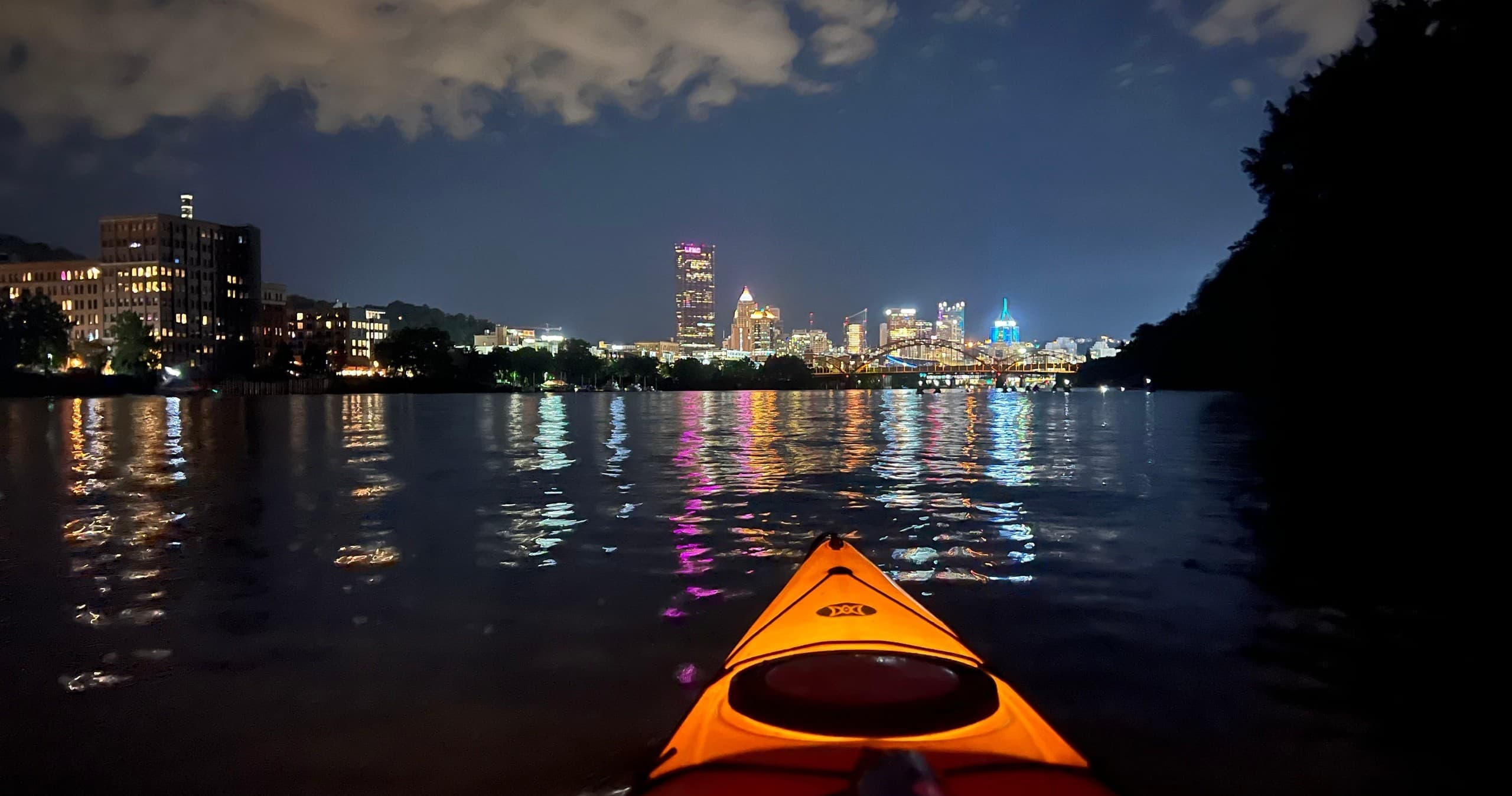 Water Activities: Downtown Pittsburgh Night Kayaking & Paddleboarding