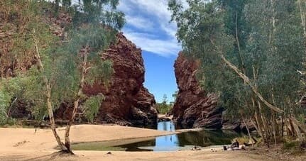 Desert gorge with sandy pool and riverbank, Northern Territory