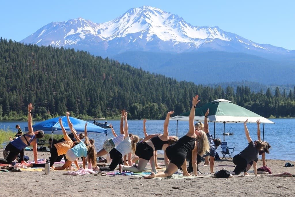 Morning Beach Yoga on Lake Siskiyou with Mount Shasta Views photo 1