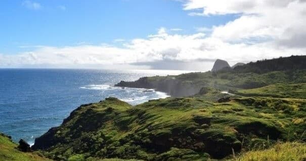 Dramatic ocean headlands and rugged shoreline on Maui coast