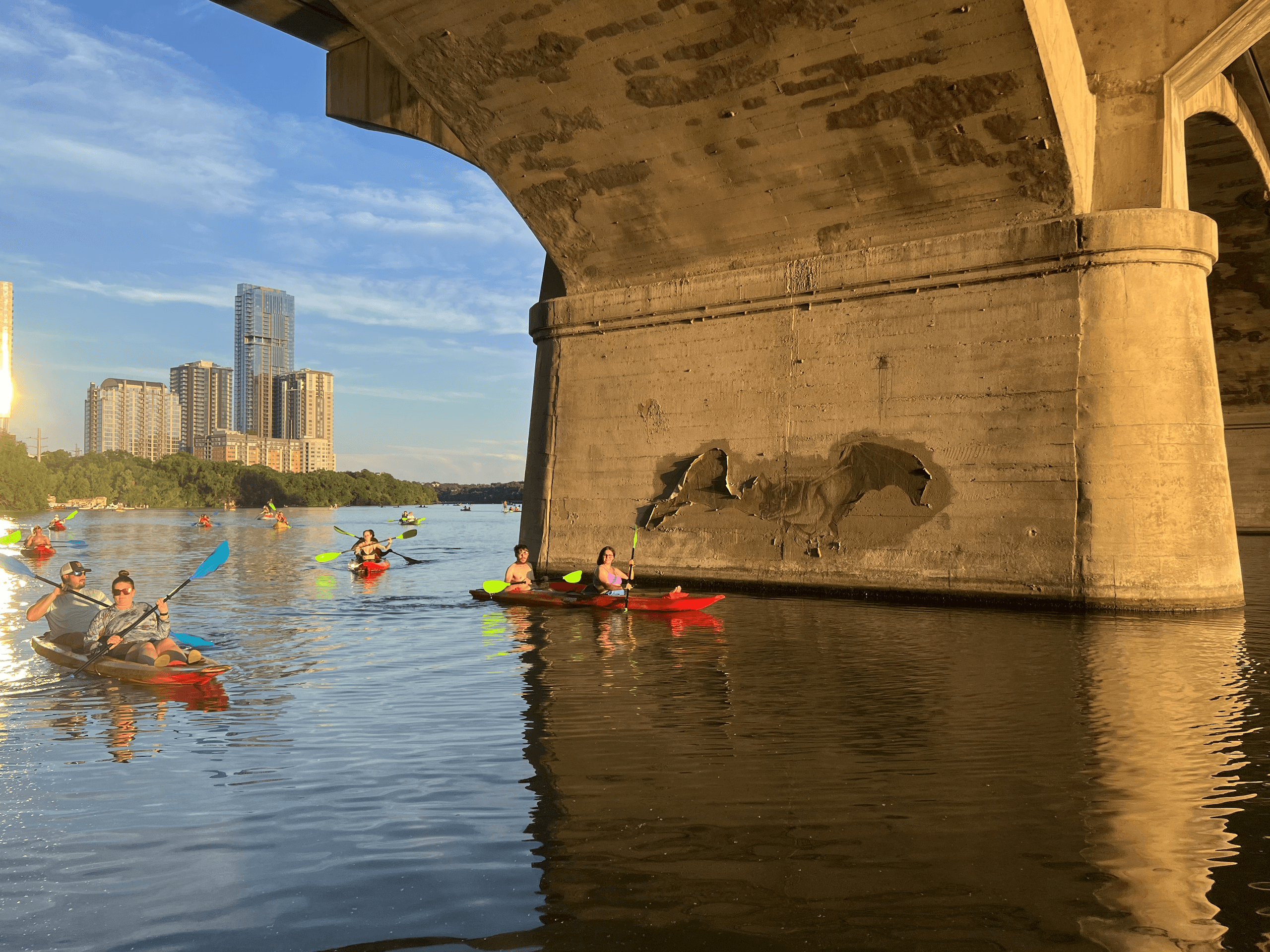 Downtown Sunset Tandem Kayak & 1.5M Bats in Austin, TX