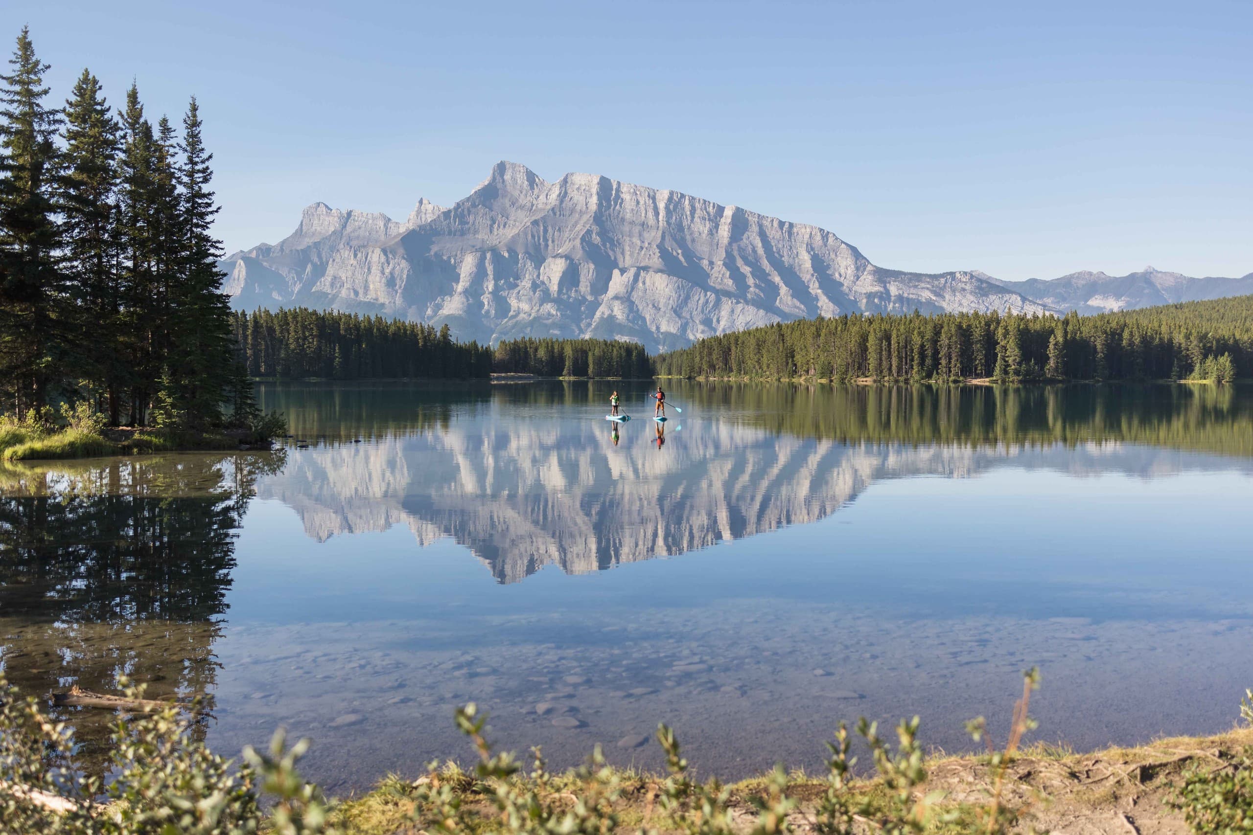 Sunrise Stand-Up Paddle on Two Jack Lake: Private Glacier-Fed SUP in Banff photo 4