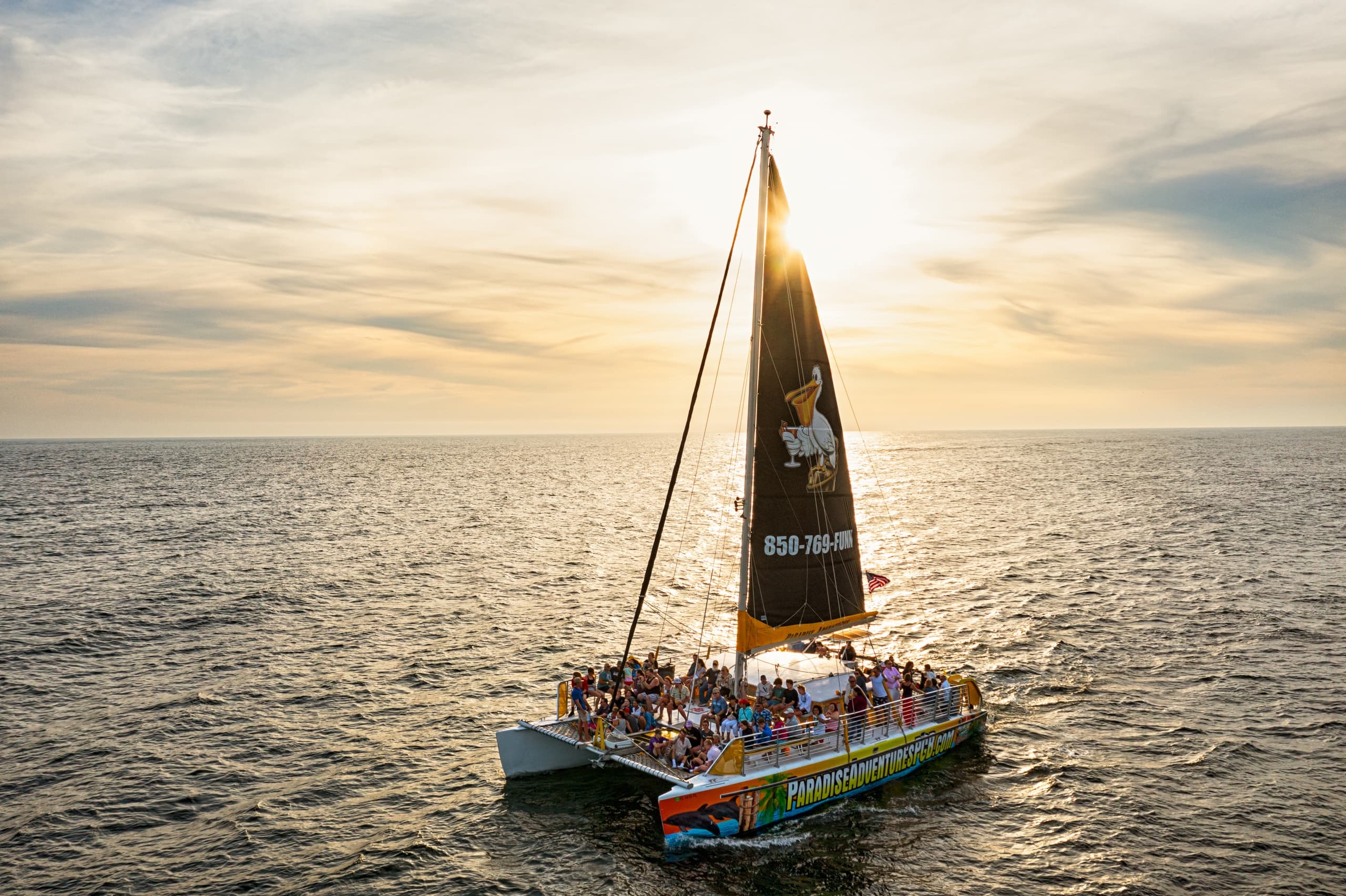Unwind with an Evening Sunset Sail on Panama City Beach's SV Privateer Catamaran