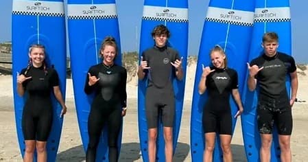 Water Activities: Party Wave Surf Lessons on the Right Coast