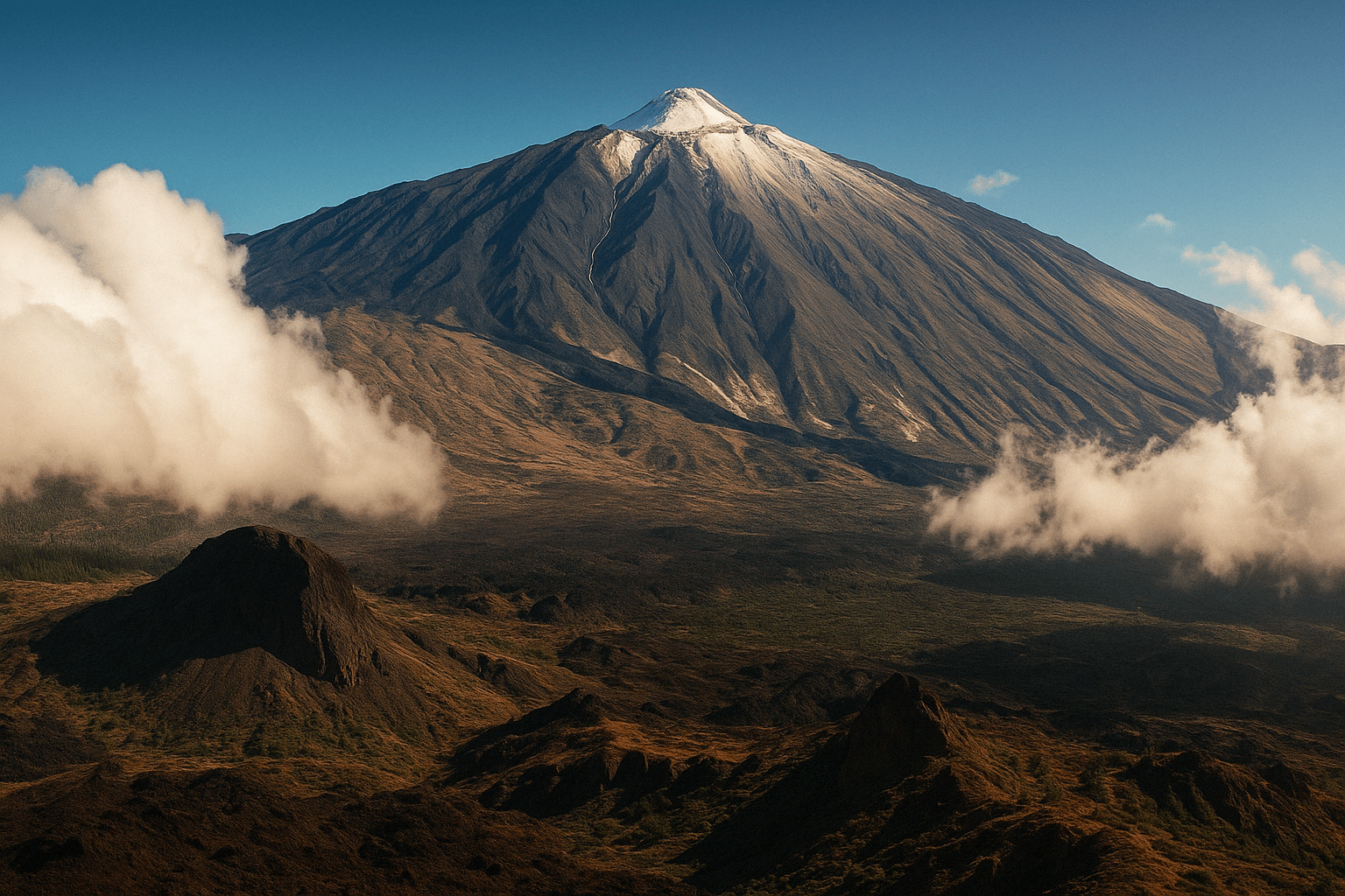 Scenic Mount Teide volcanic landscape in Tenerife for hiking