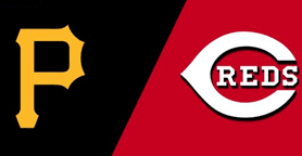 Baseball team logos banner featuring Pirates vs Reds rivalry