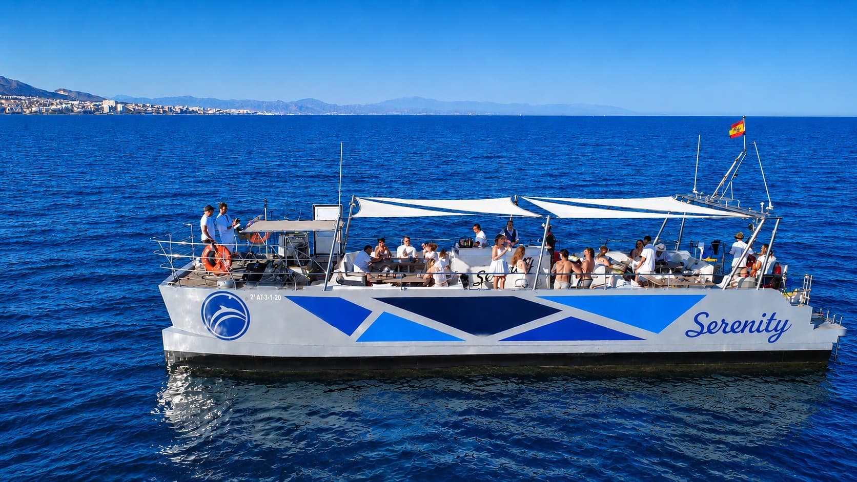 Shared Serenity Catamaran Sail Along the Málaga Coast