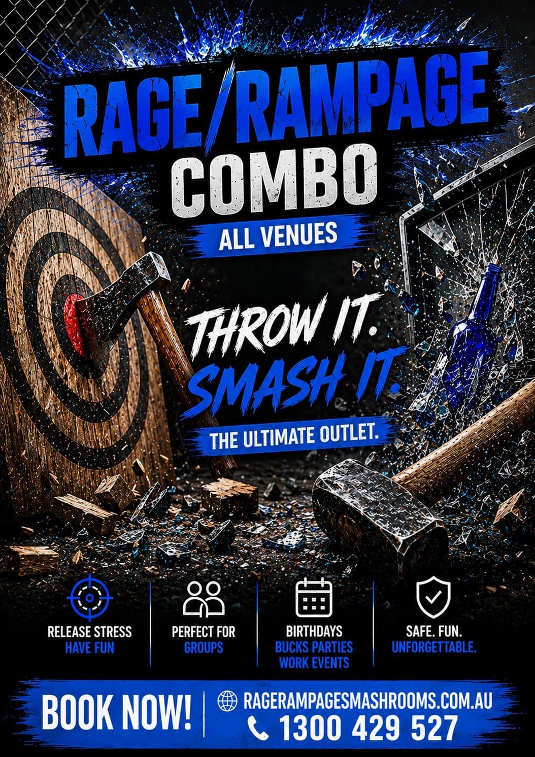Throw and Smash: Axes & Smashes Combo in North Booval