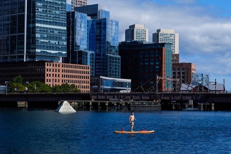 Sunset Paddleboarding Adventure in Boston Harbor