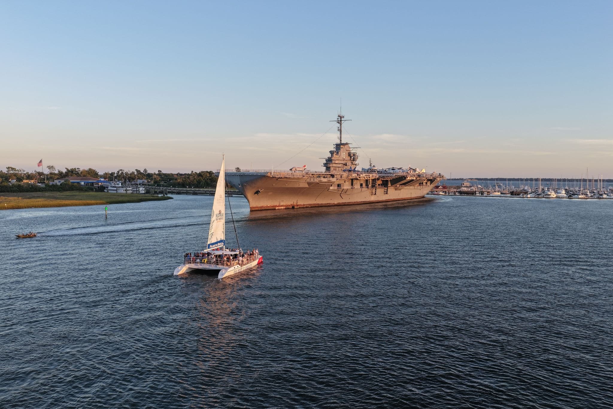 Palmetto Breeze Sunset Sail: Charleston Harbor Dolphins, Fort Sumter & Ravenel Bridge Views photo 1
