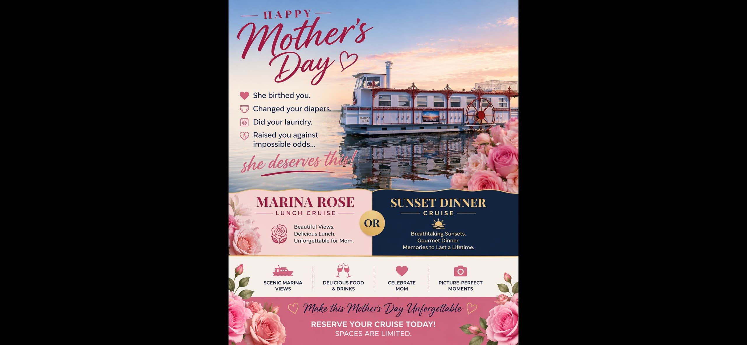Mother's Day Sunset Dinner Cruise on the Marina Rose in Hernando Beach photo 3
