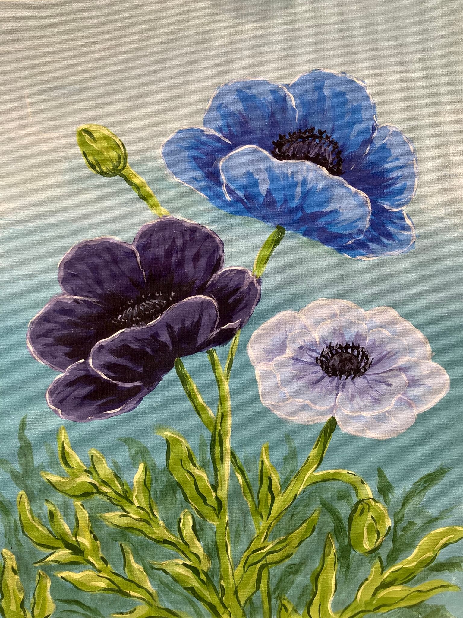 Sip-and-Paint Anemone Workshop in Omaha: Two-Hour Canvas Class