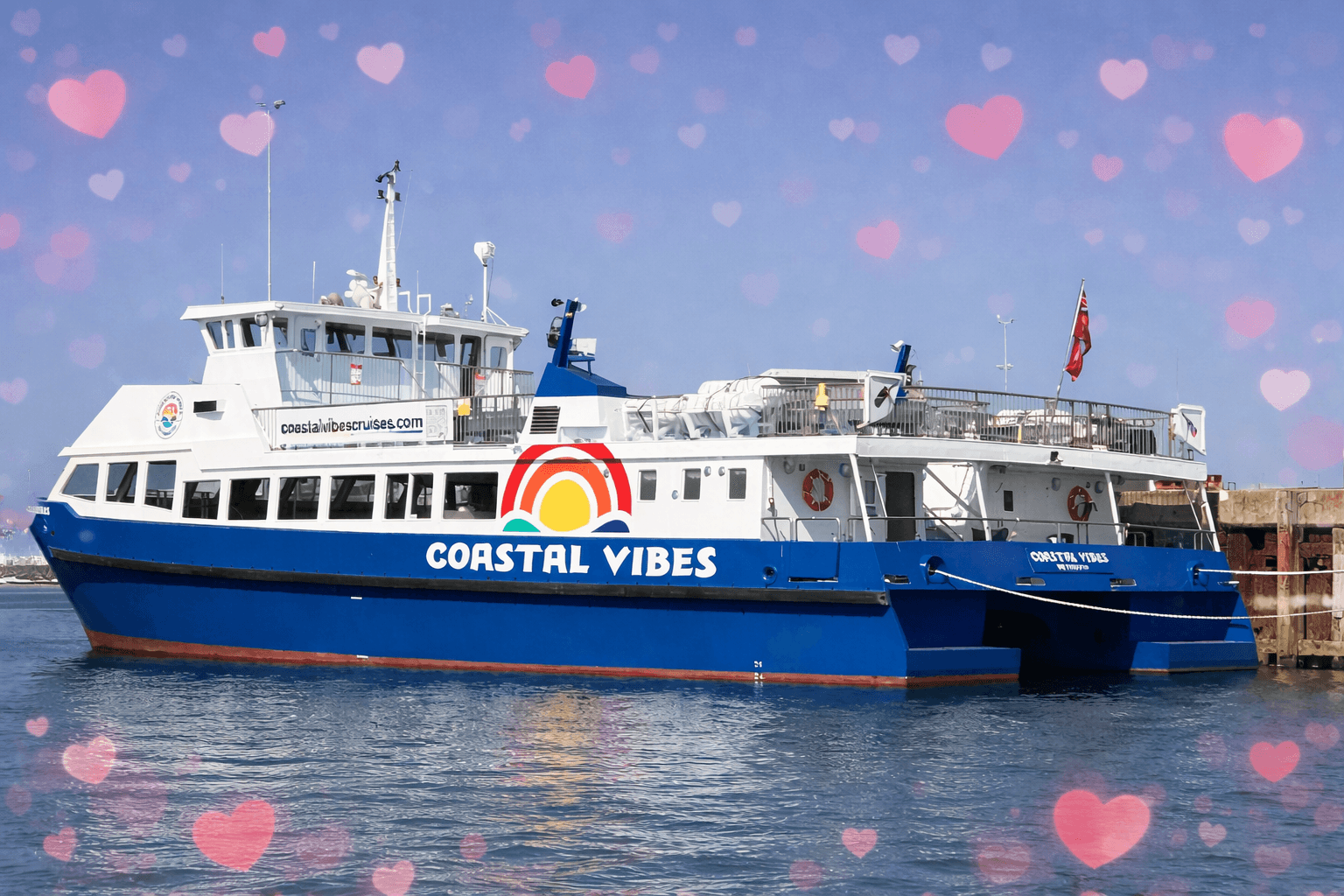 Valentine's Sunset Cruise on Coastal Vibes in Weymouth Harbour