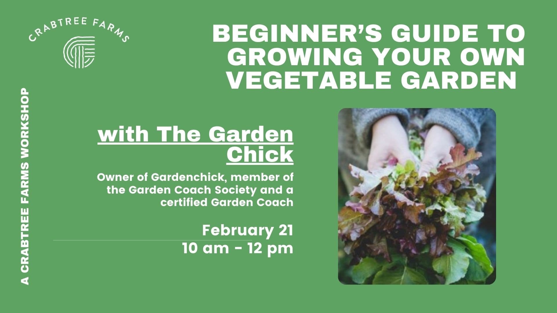 Urban Vegetable Garden: Two-Hour Beginner Workshop at Crabtree Farms, Chattanooga