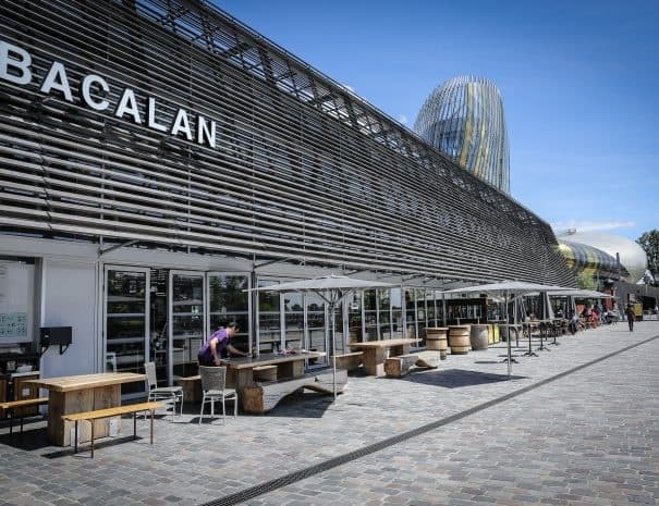 Bacalan riverside exterior and quayside modern district scene