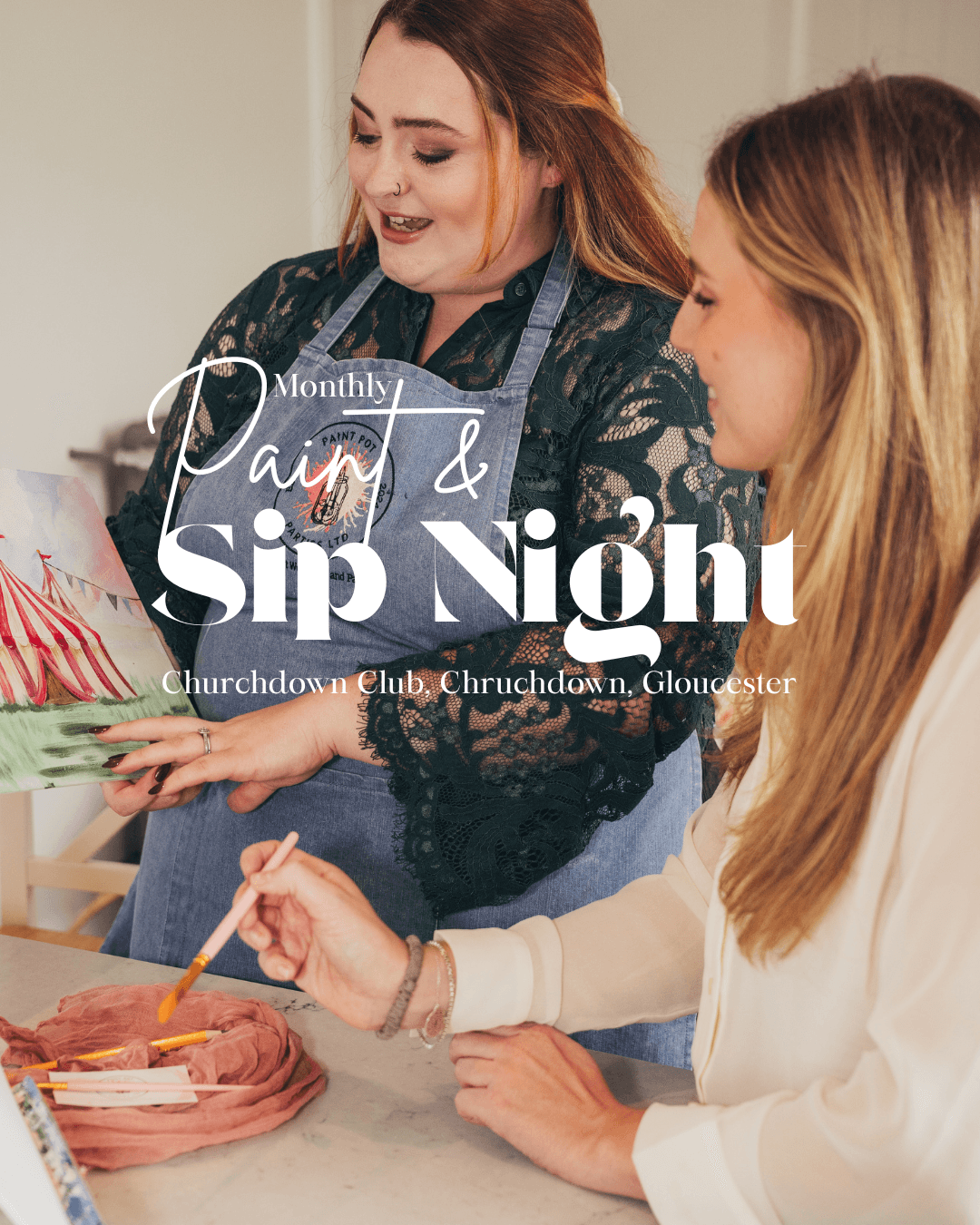 Paint and Sip Night at Churchdown Club — Jenny the Jellyfish Workshop in Gloucester