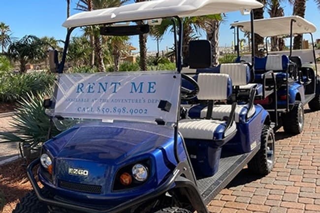 Six Seat Golf Cart Rental at Portofino Adventures in Pensacola Beach