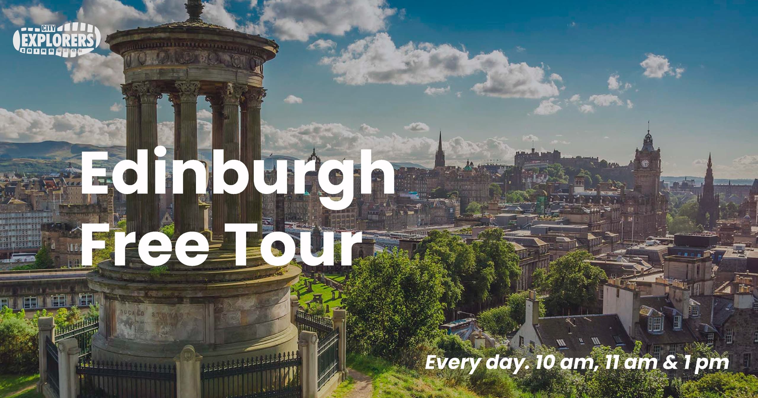 Edinburgh cityscape view ideal for free walking tour hero banner