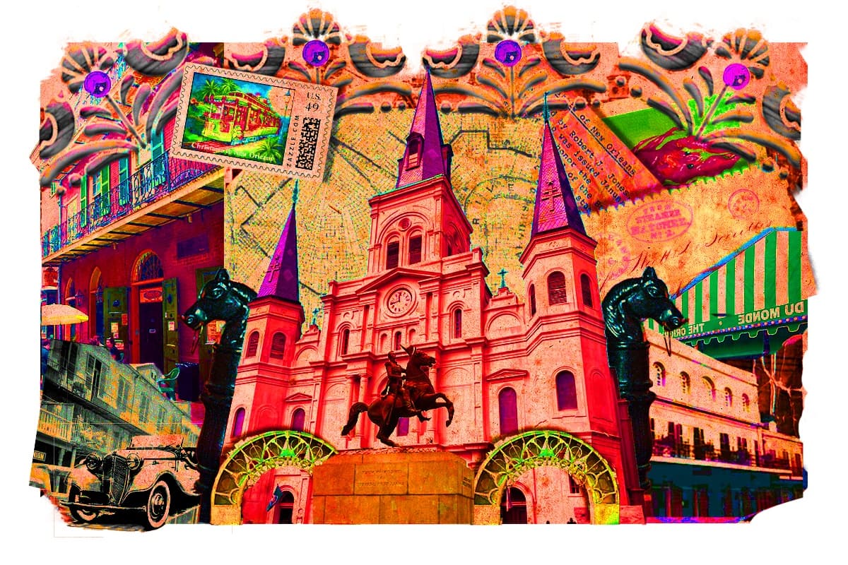 Vibrant Jackson Square and St. Louis Cathedral in New Orleans