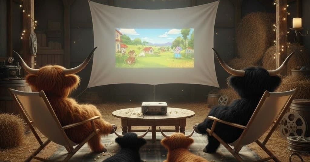 Barn Cinema with Highland Calves: Private Mooovie Night at Pure Passions Farm