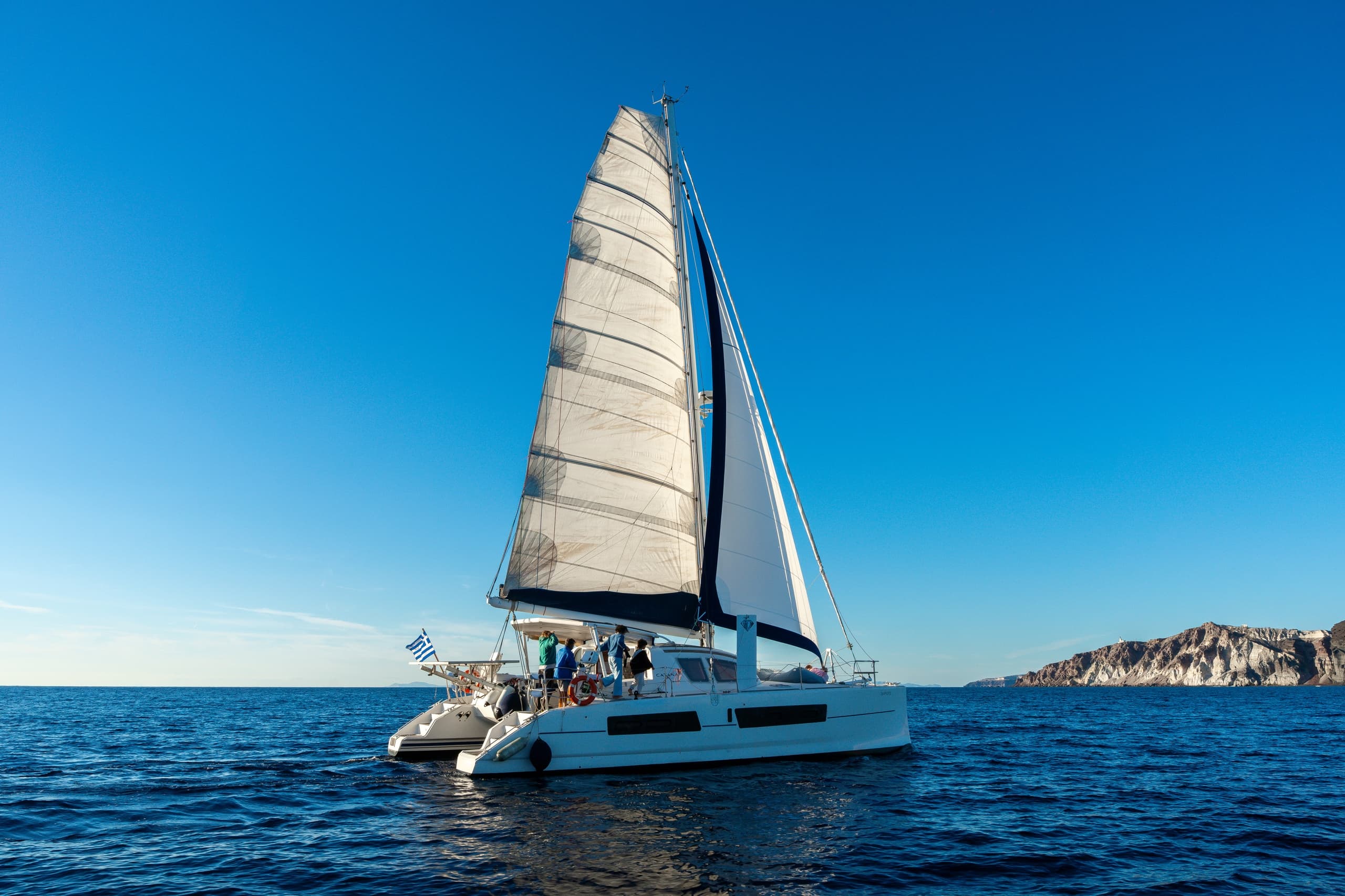 Private 3-Hour Catamaran Cruise Around Santorini Caldera photo 2