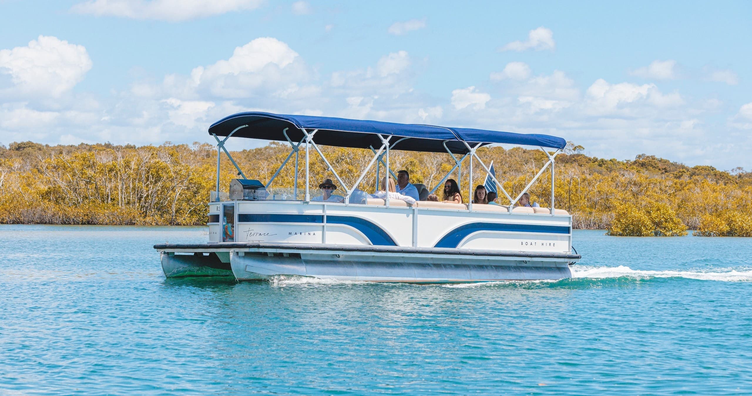 Luxury 12-Person Pontoon Cruise with Terrace Marina