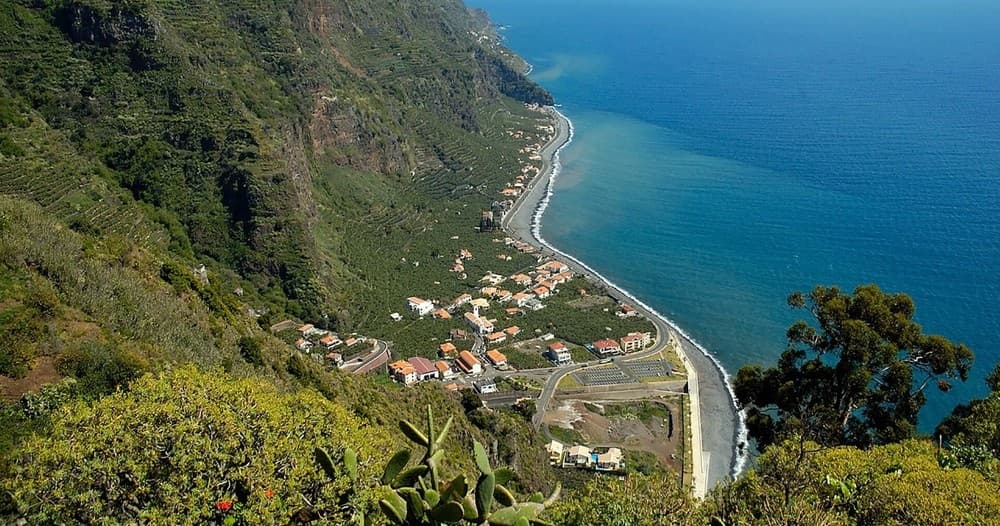 Panoramic coastal viewpoint over Madeira cliffs at sunrise