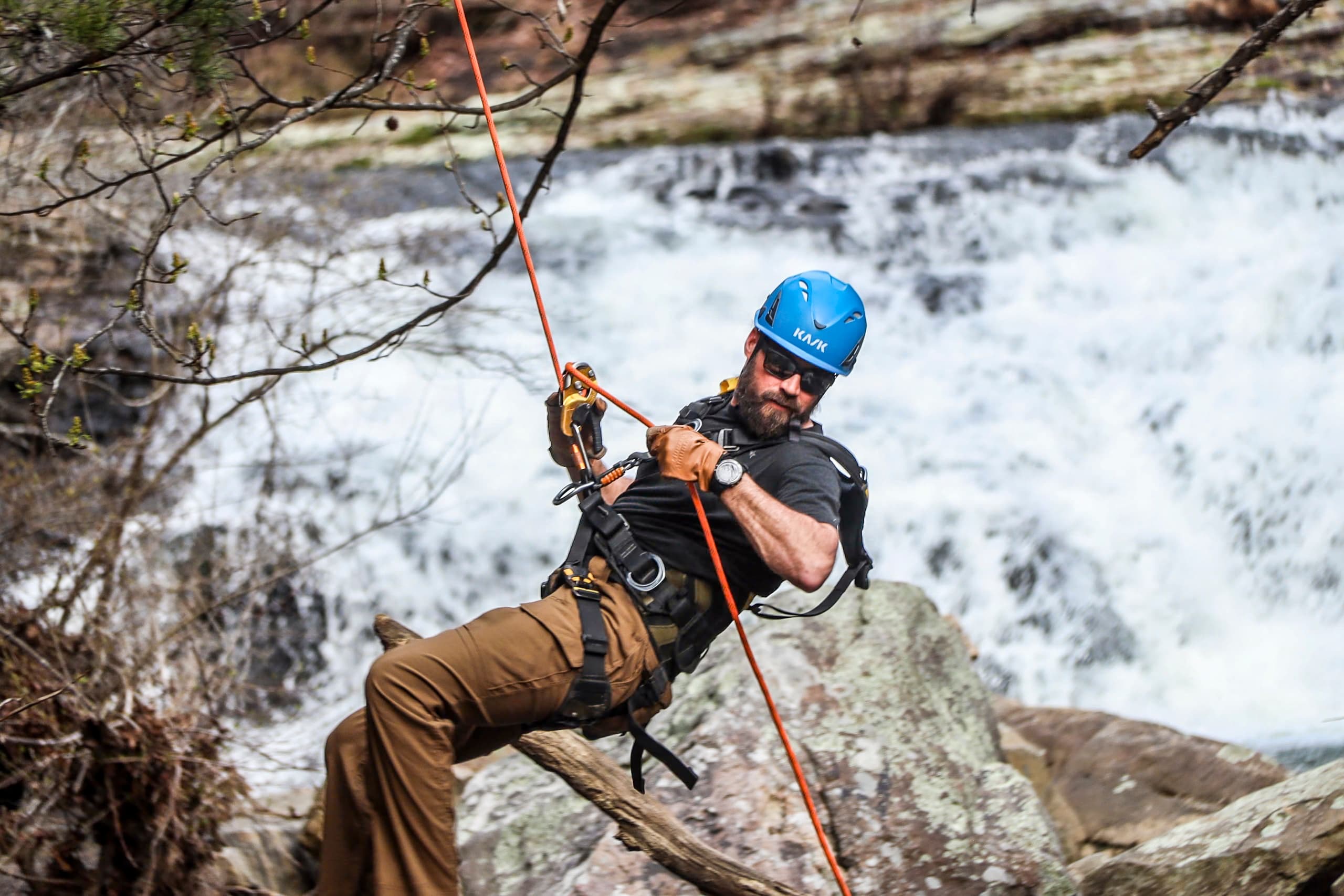 Rappelling adventure near rushing falls at Congo Nature Preserve