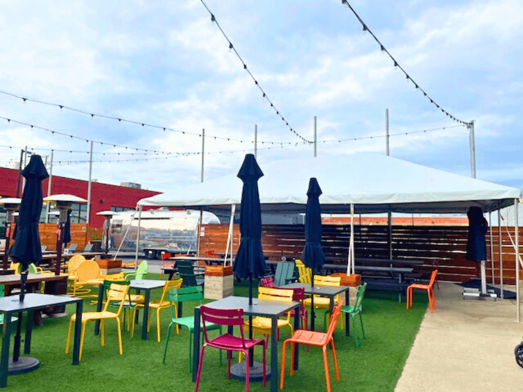 Canopy at Prescott Table Rentals in Oakland: Shaded Outdoor Group Space photo 1