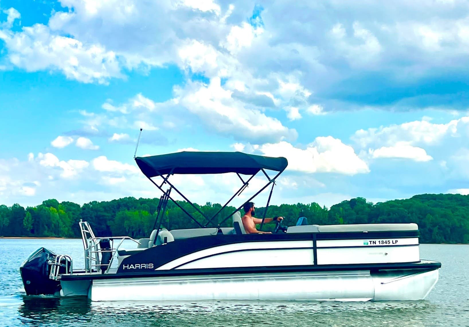 Harris Cruiser 230 Pontoon Rental on Tims Ford Lake — Delivered to Your Dock