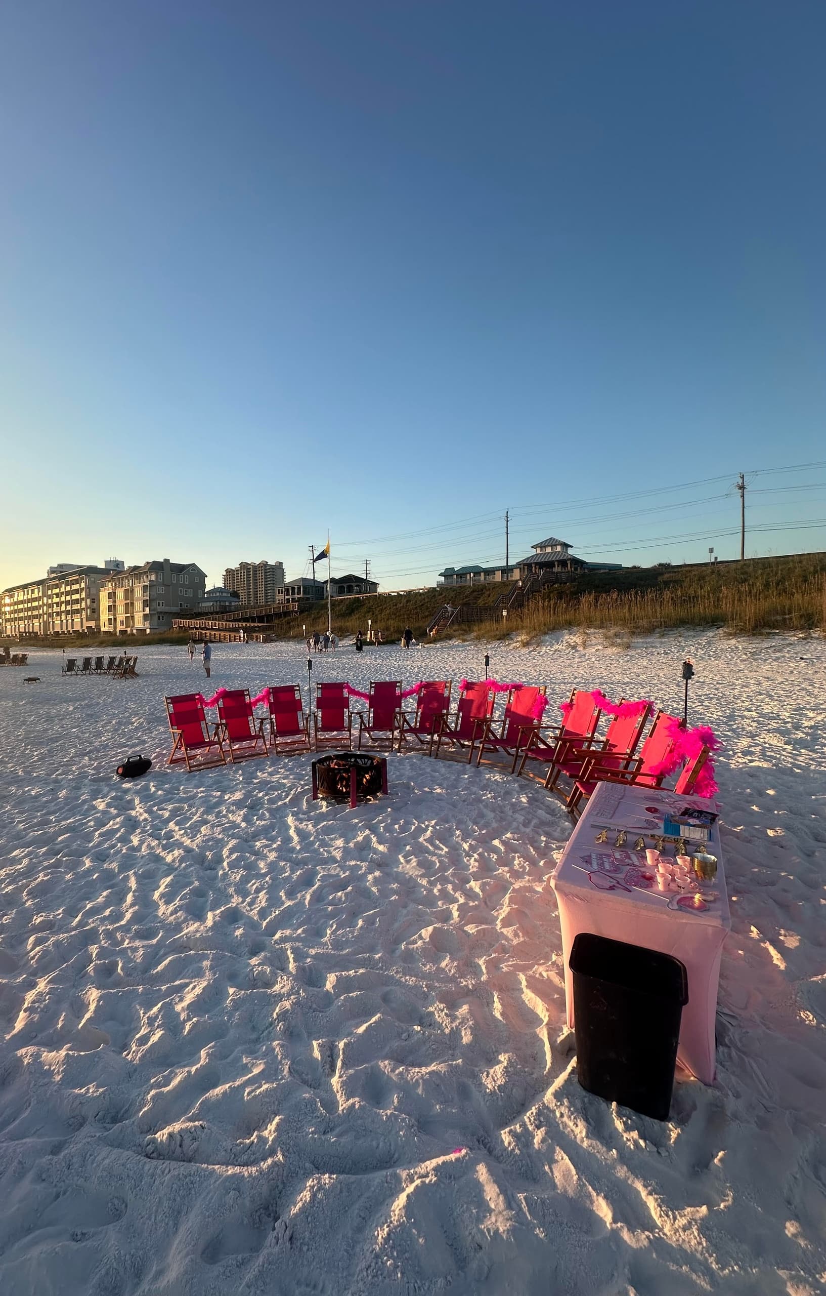 Pink Bachelorette Bonfire by Destin Bonfire Company