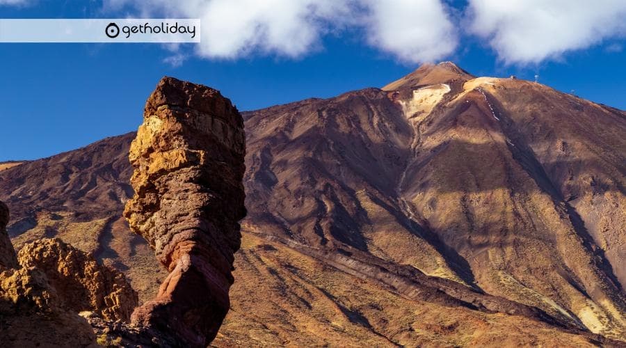 Scenic rugged mountain range and sweeping volcanic ridges